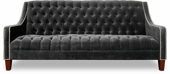 Chesterfield Sofa 3-Seater Grey Textile Unique Design Couch Comfortable Living Room Sofa New