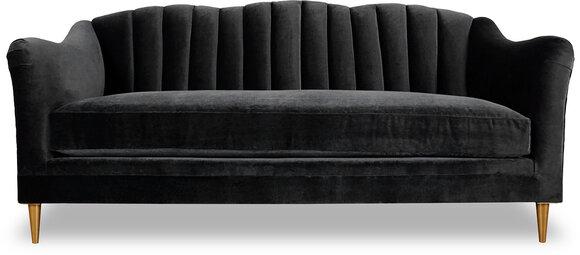 Modern 3-seater fabric sofa Black designer sofa with upholstery