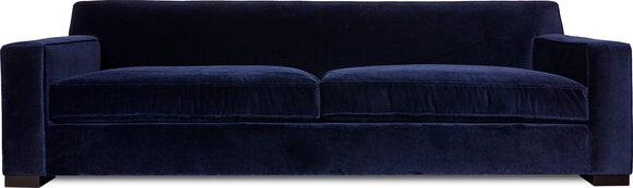 Chesterfield Velvet Sofa 3 Seater Design Dark Blue Couch Fabric Upholstery Textile New