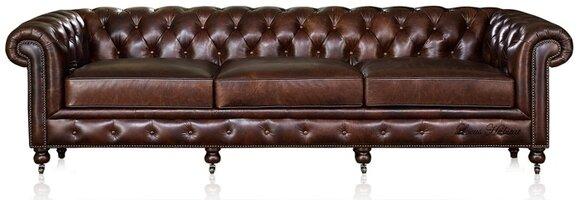 Chesterfield Sofa XXL 4-Seater Brown Classic Faux Leather With Cushions Comfortable Sofa New