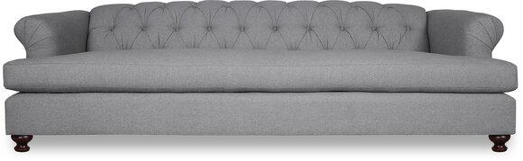 Chesterfield Sofa 3-Seater Modern Style Grey Textile Fabric Padded Comfortable Couch