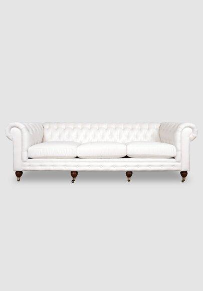 Chesterfield XXL Sofa 4-Seater White Faux Leather Comfortable Couch Living Room Sofa New