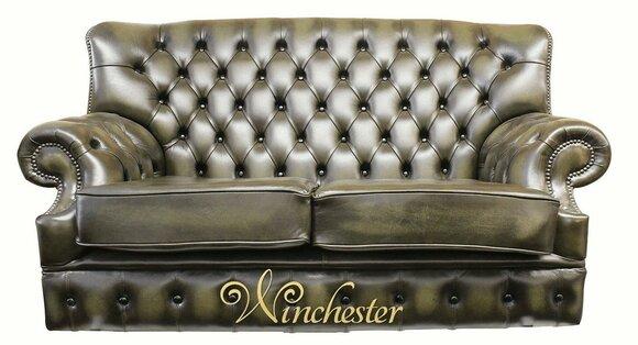 Chesterfield Sofa 2-Seater Brown Faux Leather Tall Backrest Classic Comfortable Loveseat New