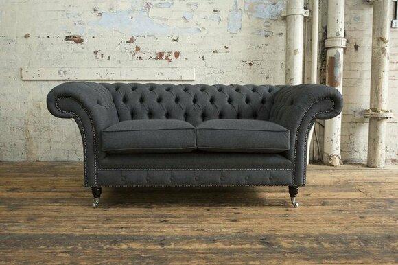 Luxury 2 seater couch upholstery sofa textile fabric couches Chesterfield set new