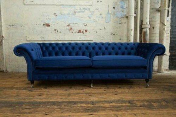 Sofa 4 seater couch Chesterfield XXL Big upholstery seat set leather textile new