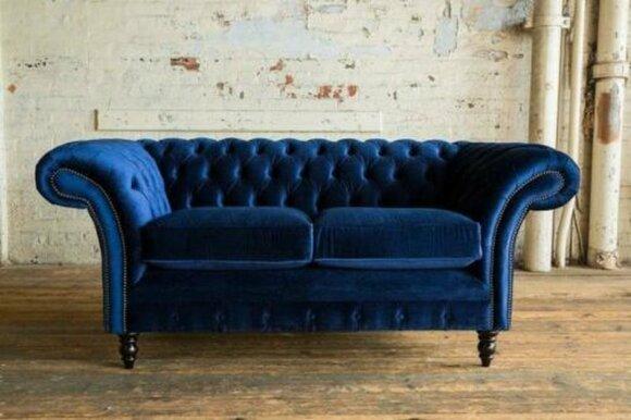 Sofas 2 seater couch upholstery sofa fabric Chesterfield couch set blue new