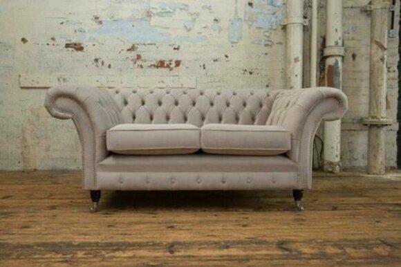 Sofas 2 seater couch upholstery sofa fabric Chesterfield couch set beige new