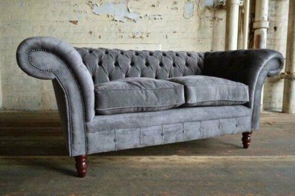 Chesterfield textile upholstery sofa design luxury couch fabric sofas 2 seater couches