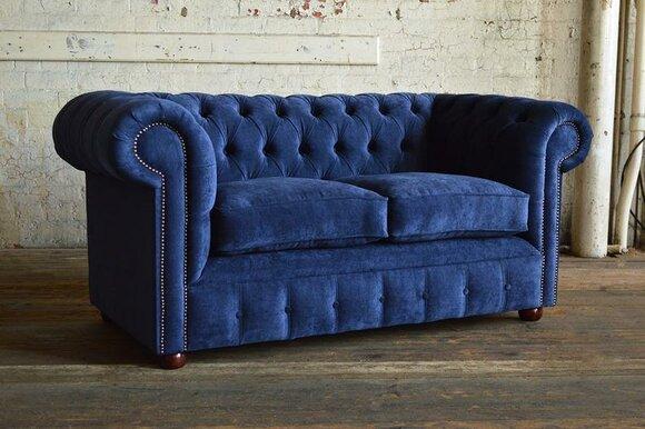 Chesterfield couch textile fabric sofa furniture noble design velvet designer 2 seater