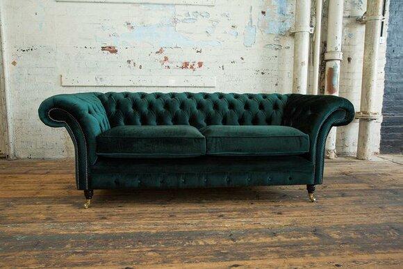 Noble unusual Chesterfield couch velvet textile fabric designer couches furniture
