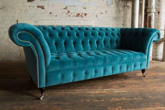 Sofa 3 seater couch design Turkis Chesterfield upholstery seat set leather fabric