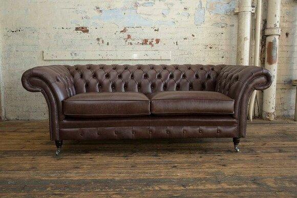 Chesterfield Faux Leather Design Upholstery Sofa Luxury Couch Classic Sofa 3 Seater