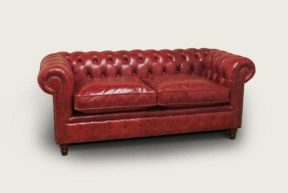 Luxury 2 seater couch upholstery sofa leather fabric couches Chesterfield set red