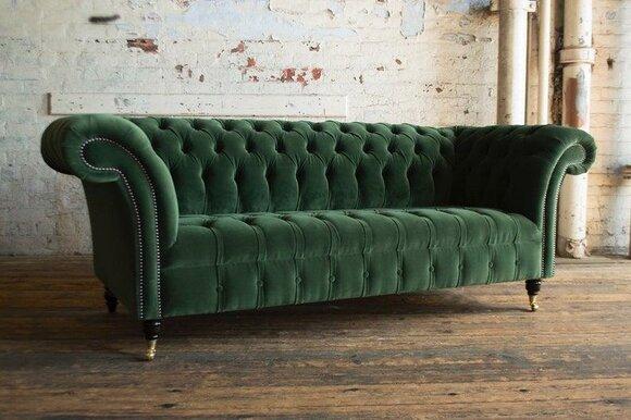 Chesterfield couch sofa upholstery 3 seater couches seat set sofas green new