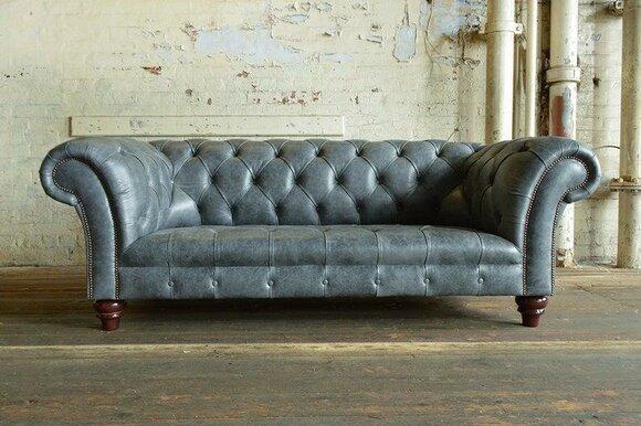 Chesterfield couch sofa upholstery 3 seater couches seat set sofas new grey