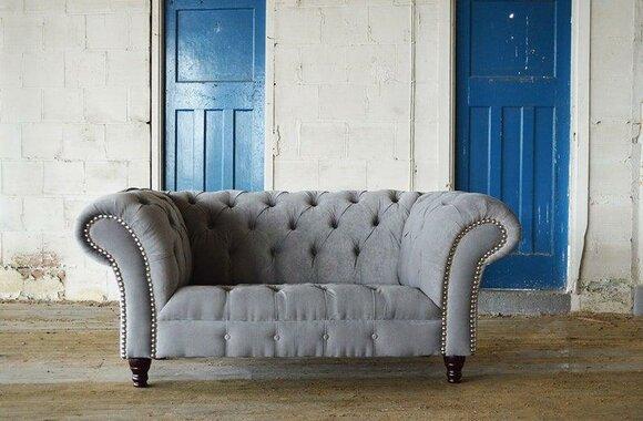 Chesterfield Textile Sofa 2 Seater Sofa Upholstery Sofas Design Luxury Fabric Sofas New