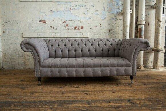 3 seater Chesterfield upholstered sofas design luxury couch sofa couches XXL fabric