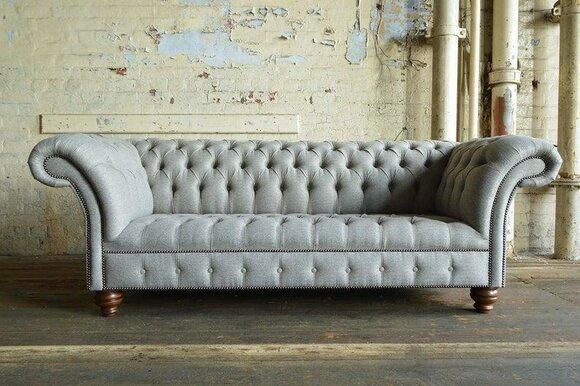 Chesterfield leather sofa couch upholstery designer 3 seater textile sofas couches New
