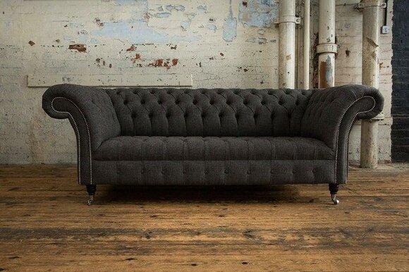Chesterfield Textile Sofa 3 Seater Sofa Upholstery Sofas Design Luxury Fabric Sofas New