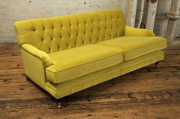 Chesterfield yellow couch sofa upholstery 3 seater couches seat set sofas new