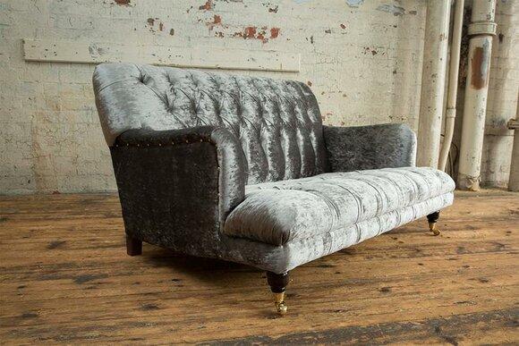 Design Chesterfield fabric couch sofa 2 seater upholstery sofas new textile fabric new