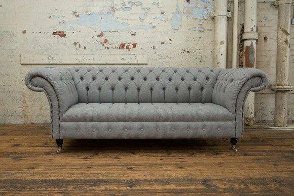 Gray designer sofa couch upholstery XXL 3 seater big sofas couches textile leather