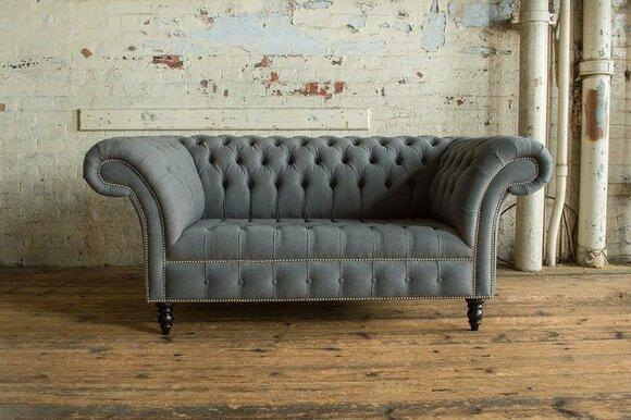 Gray designer sofa couch upholstery XXL 2 seater big sofas couches textile leather