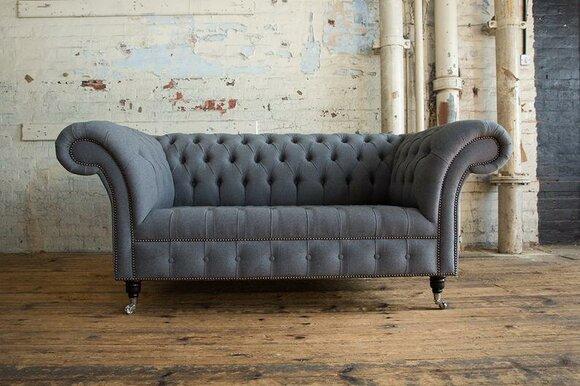 Grey Designer Sofa Couch Upholstery XXL 2 Seater Big Sofas Textile Leather