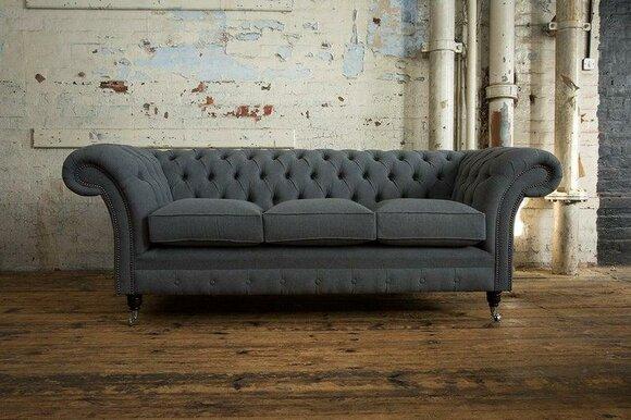 3 seater Chesterfield upholstered sofas design luxury couch sofa leather couches XXL