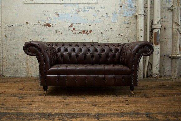 Brown designer sofa couch upholstery XXL 2 seater big sofas couches textile leather