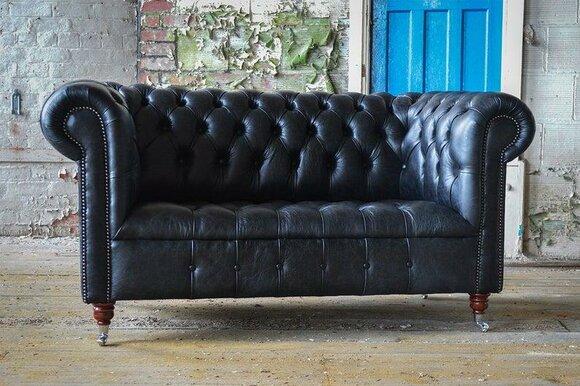 Chesterfield leather sofa couch upholstery designer 2 seater textile sofas couches New