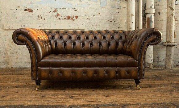 2 seater couch Chesterfield leather textile upholstery sofa couches sofas designer new