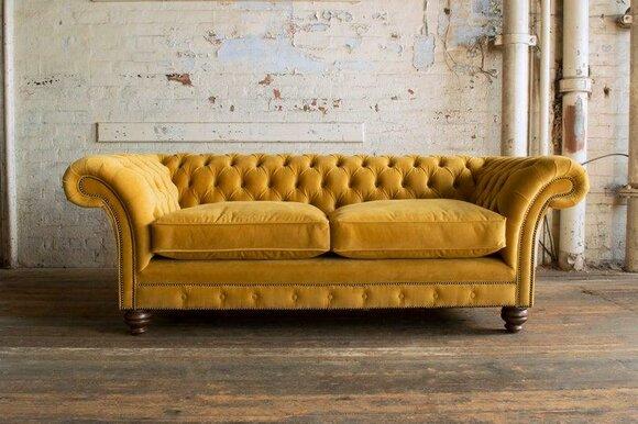 Design sofa 3 seater couch upholstery luxury classic textile sofas Chesterfield