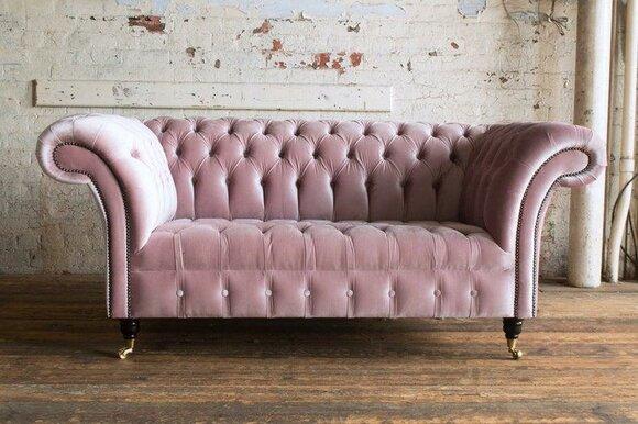 Sofa 2-seater upholstered sofas Classic sofa Chesterfield couch of the premium class
