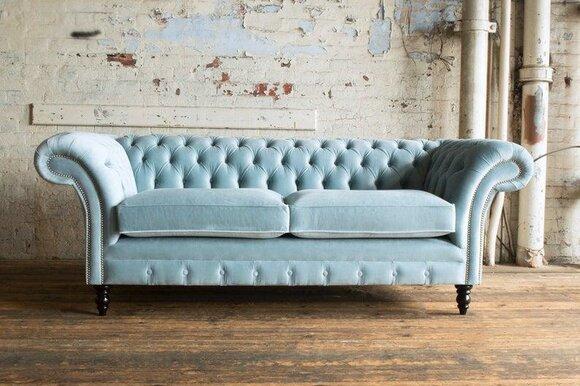 2 seater upholstered sofas Classic sofa Chesterfield sofa of the premium class New