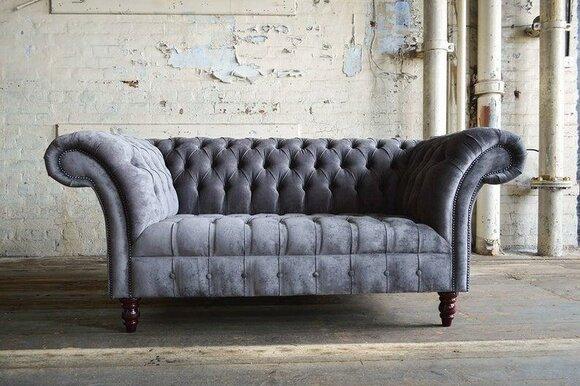 Luxury design sofa 2 armchairs couch upholstery classic textile sofas Chesterfield
