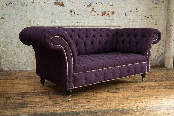 Chesterfield 2 seater couch upholstery sofa designer couches seat leather textile
