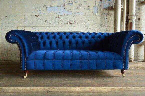Chesterfield Big Textile Design Living Room Couch Sofa Upholstery 3 Seat Leather #146