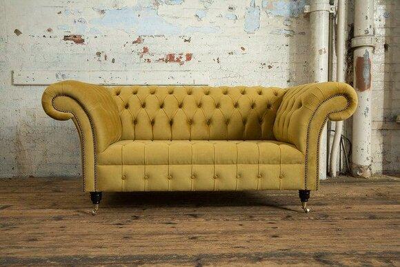 Chesterfield Big Textile Design Living Room Couch Sofa Upholstery 2 Seat Leather #142