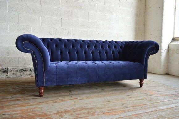 Chesterfield Big Textile Design Living Room Couch Sofa Upholstery 3 Seat Leather #144