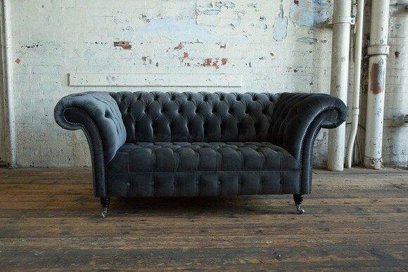 Chesterfield Big Textile Design Living Room Couch Sofa Upholstery 2 Seat Leather #123