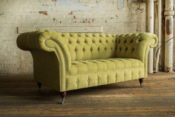 Chesterfield Big Textile Design Living Room Couch Sofa Upholstery 2 Seat Leather #122