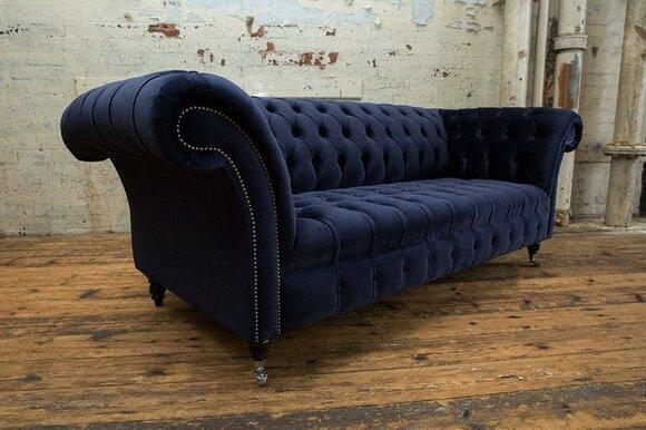 Chesterfield design sofa 3 seater couch upholstery luxury classic textile couches