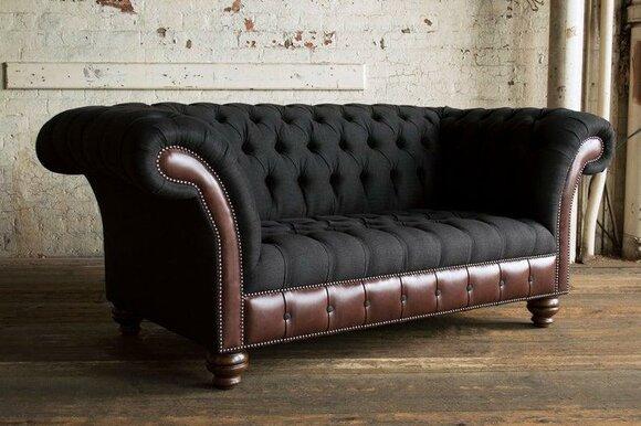 Chesterfield Upholstery Textile Sofa 2 Seater Sofa Sofas Design Luxury Fabric Sofas #1