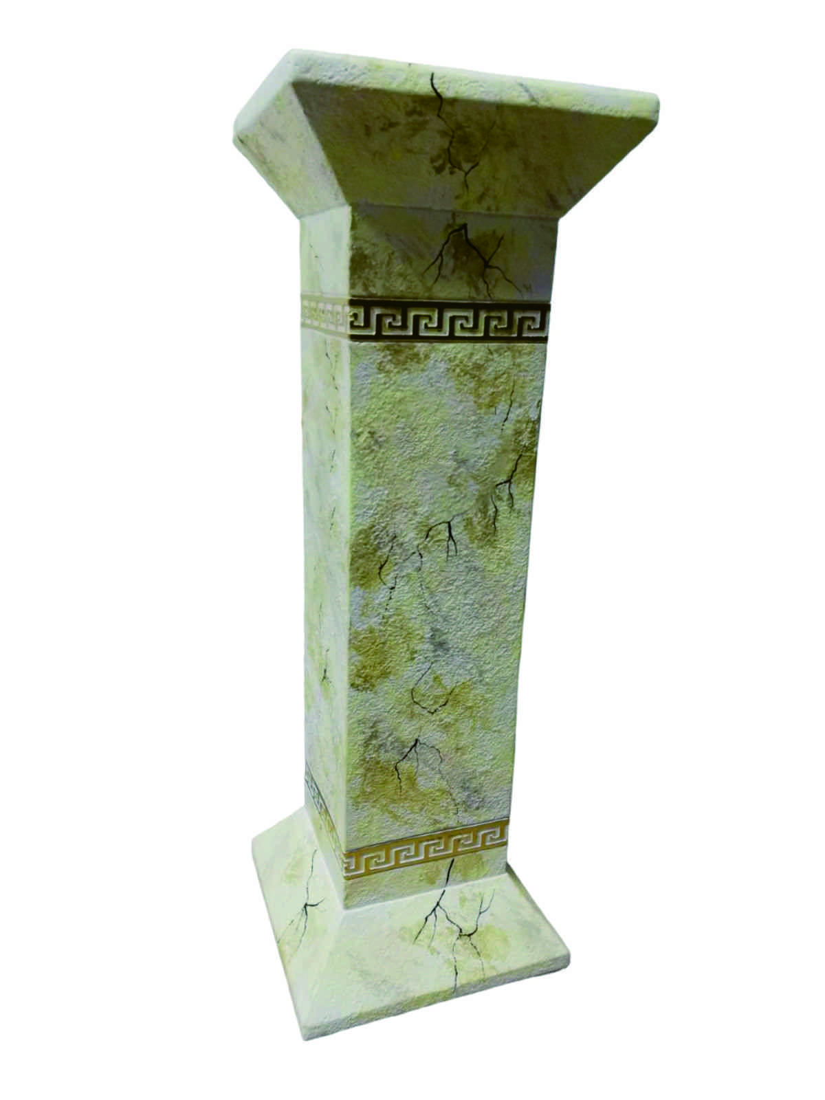 Decorative floor stand in antique greek medusa column style with natural obsolescence