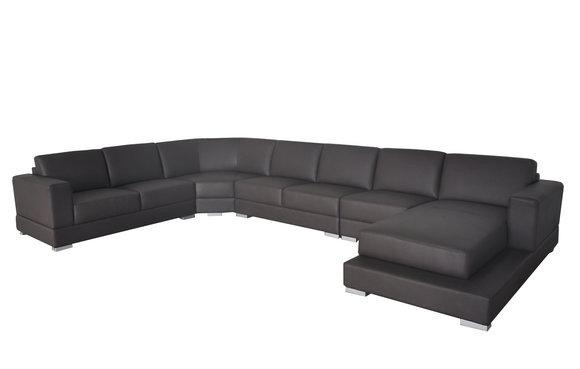 Corner Leather Modern XXL Couch Living Area Leather Sofa U-Form A1127