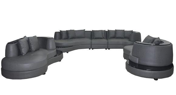 Luxury Living Corner Leather Set Landscape Upholstery Corner XXL Big Sofa Couch U Shape