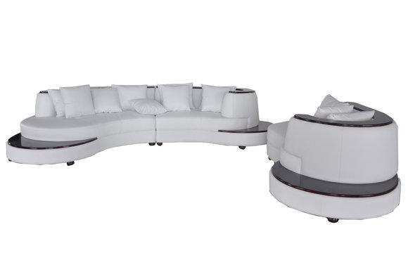 Luxury Living Corner Leather Set Landscape Upholstery Corner XXL Big Sofa Couch Lounger