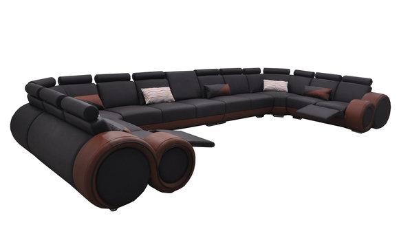 XXL Couch Big Corner Sofa Leather Corner Set Landscape Upholstery Living U Shape