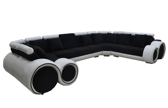 Corner Leather Modern XXL Couch Living Area Leather Sofa U-shape A1163 +